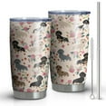 thumbnail image 1 of 20oz Tumblers Dachshund and Flower Stainless Steel Vacuum Insulated Double Wall Travel Tumbler Cups Mug with Lid and Straw,Cleaning Brush for Cold & Hot Drinks, 1 of 1