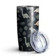 thumbnail image 1 of 20oz Tumblers Dark Green Leafy Dinosaurs Pattern Stainless Steel Vacuum Insulated Double Wall Travel Tumbler Cups Mug with Lid and Straw,Cleaning Brush for Cold & Hot Drinks, 1 of 1