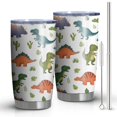 thumbnail image 1 of 20oz Tumblers Dinosaur and Cactus Pattern Stainless Steel Vacuum Insulated Double Wall Travel Tumbler Cups Mug with Lid and Straw,Cleaning Brush for Cold & Hot Drinks, 1 of 1