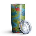 thumbnail image 1 of 20oz Tumblers Dinosaurs River Volcano Green Pattern Stainless Steel Vacuum Insulated Double Wall Travel Tumbler Cups Mug with Lid and Straw,Cleaning Brush for Cold & Hot Drinks, 1 of 1