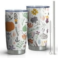 thumbnail image 1 of 20oz Tumblers Fall Leaves Pumpkin Stainless Steel Vacuum Insulated Double Wall Travel Tumbler Cups Mug with Lid and Straw,Cleaning Brush for Cold & Hot Drinks, 1 of 7