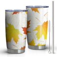 thumbnail image 1 of 20oz Tumblers Fall Leaves Stainless Steel Vacuum Insulated Double Wall Travel Tumbler Cups Mug with Lid and Straw,Cleaning Brush for Cold & Hot Drinks, 1 of 7