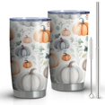 thumbnail image 1 of 20oz Tumblers Fall Pumpkins and Leaves Pattern Stainless Steel Vacuum Insulated Double Wall Travel Tumbler Cups Mug with Lid and Straw,Cleaning Brush for Cold & Hot Drinks, 1 of 7