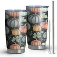 thumbnail image 1 of 20oz Tumblers Fall Pumpkins and Leaves Pattern Stainless Steel Vacuum Insulated Double Wall Travel Tumbler Cups Mug with Lid and Straw,Cleaning Brush for Cold & Hot Drinks, 1 of 7