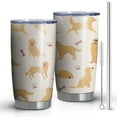 thumbnail image 1 of 20oz Tumblers Golden Retriever with Bones and Paws Stainless Steel Vacuum Insulated Double Wall Travel Tumbler Cups Mug with Lid and Straw,Cleaning Brush for Cold & Hot Drinks, 1 of 1
