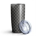 thumbnail image 1 of 20oz Tumblers Gray and Black Checkerboard Pattern Stainless Steel Vacuum Insulated Double Wall Travel Tumbler Cups Mug with Lid and Straw,Cleaning Brush for Cold & Hot Drinks, 1 of 1