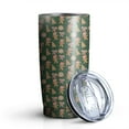 thumbnail image 1 of 20oz Tumblers Green Christmas Gingerbread and Tree Pattern Stainless Steel Vacuum Insulated Double Wall Travel Tumbler Cups Mug with Lid and Straw,Cleaning Brush for Cold & Hot Drinks, 1 of 7