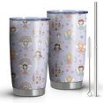 thumbnail image 1 of 20oz Tumblers Light Purple Fairy Princess Pattern Stainless Steel Vacuum Insulated Double Wall Travel Tumbler Cups Mug with Lid and Straw,Cleaning Brush for Cold & Hot Drinks, 1 of 1