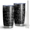 thumbnail image 1 of 20oz Tumblers Math Equations Chemistry Structures Black Pattern Stainless Steel Vacuum Insulated Double Wall Travel Tumbler Cups Mug with Lid and Straw,Cleaning Brush for Cold & Hot Drinks, 1 of 1