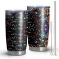 thumbnail image 1 of 20oz Tumblers Math Equations Colorful Math Symbols Black Pattern Stainless Steel Vacuum Insulated Double Wall Travel Tumbler Cups Mug with Lid and Straw,Cleaning Brush for Cold & Hot Drinks, 1 of 1
