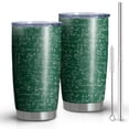 thumbnail image 1 of 20oz Tumblers Math Equations Math Notes Green Pattern Stainless Steel Vacuum Insulated Double Wall Travel Tumbler Cups Mug with Lid and Straw,Cleaning Brush for Cold & Hot Drinks, 1 of 1