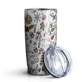 thumbnail image 1 of 20oz Tumblers Multicolor Christmas Pattern Stainless Steel Vacuum Insulated Double Wall Travel Tumbler Cups Mug with Lid and Straw,Cleaning Brush for Cold & Hot Drinks, 1 of 7