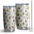 thumbnail image 1 of 20oz Tumblers Multicolor Christmas Tree and Ornament Pattern Stainless Steel Vacuum Insulated Double Wall Travel Tumbler Cups Mug with Lid and Straw,Cleaning Brush for Cold & Hot Drinks, 1 of 7