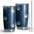 thumbnail image 1 of 20oz Tumblers Paw Print Stainless Steel Vacuum Insulated Double Wall Travel Tumbler Cups Mug with Lid and Straw,Cleaning Brush for Cold & Hot Drinks, 1 of 1