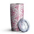 thumbnail image 1 of 20oz Tumblers Pink Breast Cancer Stainless Steel Vacuum Insulated Double Wall Travel Tumbler Cups Mug with Lid and Straw,Cleaning Brush for Cold & Hot Drinks, 1 of 7