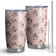 thumbnail image 1 of 20oz Tumblers Pink Cow Scarf Pattern Stainless Steel Vacuum Insulated Double Wall Travel Tumbler Cups Mug with Lid and Straw,Cleaning Brush for Cold & Hot Drinks, 1 of 1