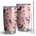 thumbnail image 1 of 20oz Tumblers Pink Cute Dachshund Dog and Love Heart Stainless Steel Vacuum Insulated Double Wall Travel Tumbler Cups Mug with Lid and Straw,Cleaning Brush for Cold & Hot Drinks, 1 of 1