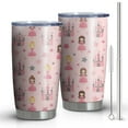 thumbnail image 1 of 20oz Tumblers Pink Princess Star Pattern Stainless Steel Vacuum Insulated Double Wall Travel Tumbler Cups Mug with Lid and Straw,Cleaning Brush for Cold & Hot Drinks, 1 of 1