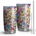 thumbnail image 1 of 20oz Tumblers Pioneer Flower Floral Print Pattern Stainless Steel Vacuum Insulated Double Wall Travel Tumbler Cups Mug with Lid and Straw,Cleaning Brush for Cold & Hot Drinks, 1 of 1