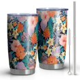 thumbnail image 1 of 20oz Tumblers Pioneer Flower Floral Print Pattern Stainless Steel Vacuum Insulated Double Wall Travel Tumbler Cups Mug with Lid and Straw,Cleaning Brush for Cold & Hot Drinks, 1 of 1