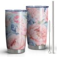 thumbnail image 1 of 20oz Tumblers Pioneer Flower Floral Print Pattern Stainless Steel Vacuum Insulated Double Wall Travel Tumbler Cups Mug with Lid and Straw,Cleaning Brush for Cold & Hot Drinks, 1 of 1