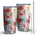 thumbnail image 1 of 20oz Tumblers Pioneer Flower Floral Print Pattern Stainless Steel Vacuum Insulated Double Wall Travel Tumbler Cups Mug with Lid and Straw,Cleaning Brush for Cold & Hot Drinks, 1 of 1