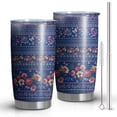 thumbnail image 1 of 20oz Tumblers Pioneer Flower Floral Print Pattern Stainless Steel Vacuum Insulated Double Wall Travel Tumbler Cups Mug with Lid and Straw,Cleaning Brush for Cold & Hot Drinks, 1 of 1
