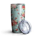 thumbnail image 1 of 20oz Tumblers Pioneer Flower Floral Print Pattern Stainless Steel Vacuum Insulated Double Wall Travel Tumbler Cups Mug with Lid and Straw,Cleaning Brush for Cold & Hot Drinks, 1 of 1