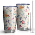 thumbnail image 1 of 20oz Tumblers Pioneer Flower Floral Print Pattern Stainless Steel Vacuum Insulated Double Wall Travel Tumbler Cups Mug with Lid and Straw,Cleaning Brush for Cold & Hot Drinks, 1 of 1
