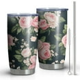 thumbnail image 1 of 20oz Tumblers Pioneer Flower Floral Print Pattern Stainless Steel Vacuum Insulated Double Wall Travel Tumbler Cups Mug with Lid and Straw,Cleaning Brush for Cold & Hot Drinks, 1 of 1