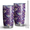 thumbnail image 1 of 20oz Tumblers Purple Fairy Unicorn Pattern Stainless Steel Vacuum Insulated Double Wall Travel Tumbler Cups Mug with Lid and Straw,Cleaning Brush for Cold & Hot Drinks, 1 of 1