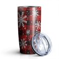 thumbnail image 1 of 20oz Tumblers Red and Black Christmas Snowflake Pattern Stainless Steel Vacuum Insulated Double Wall Travel Tumbler Cups Mug with Lid and Straw,Cleaning Brush for Cold & Hot Drinks, 1 of 7