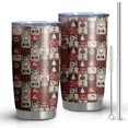thumbnail image 1 of 20oz Tumblers Red Christmas Collage Pattern Stainless Steel Vacuum Insulated Double Wall Travel Tumbler Cups Mug with Lid and Straw,Cleaning Brush for Cold & Hot Drinks, 1 of 7