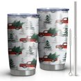 thumbnail image 1 of 20oz Tumblers Red Christmas Truck and Tree Pattern Stainless Steel Vacuum Insulated Double Wall Travel Tumbler Cups Mug with Lid and Straw,Cleaning Brush for Cold & Hot Drinks, 1 of 7