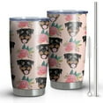 thumbnail image 1 of 20oz Tumblers Rottweiler and Pioneer Flower Stainless Steel Vacuum Insulated Double Wall Travel Tumbler Cups Mug with Lid and Straw,Cleaning Brush for Cold & Hot Drinks, 1 of 1