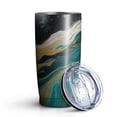 thumbnail image 1 of 20oz Tumblers Teal Marble Gold Wave Pattern Stainless Steel Vacuum Insulated Double Wall Travel Tumbler Cups Mug with Lid and Straw,Cleaning Brush for Cold & Hot Drinks, 1 of 1