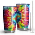 thumbnail image 1 of 20oz Tumblers Vibrant Tie Dye Symmetry Stainless Steel Vacuum Insulated Double Wall Travel Tumbler Cups Mug with Lid and Straw,Cleaning Brush for Cold & Hot Drinks, 1 of 1