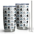 thumbnail image 1 of 20oz Tumblers White Bigfoot and Pine Tree Pattern Stainless Steel Vacuum Insulated Double Wall Travel Tumbler Cups Mug with Lid and Straw,Cleaning Brush for Cold & Hot Drinks, 1 of 1