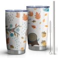 thumbnail image 1 of 20oz Tumblers White Boho Bohemia Rainbow Autumn Leaves Trees Pattern Stainless Steel Vacuum Insulated Double Wall Travel Tumbler Cups Mug with Lid and Straw,Cleaning Brush for Cold & Hot Drinks, 1 of 1