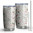 thumbnail image 1 of 20oz Tumblers White Christmas Deer and Gift Pattern Stainless Steel Vacuum Insulated Double Wall Travel Tumbler Cups Mug with Lid and Straw,Cleaning Brush for Cold & Hot Drinks, 1 of 7