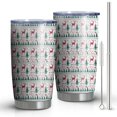 thumbnail image 1 of 20oz Tumblers White Christmas Deer and Tree Pattern Stainless Steel Vacuum Insulated Double Wall Travel Tumbler Cups Mug with Lid and Straw,Cleaning Brush for Cold & Hot Drinks, 1 of 7