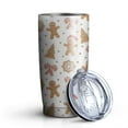 thumbnail image 1 of 20oz Tumblers White Christmas Gingerbread Man Pattern Stainless Steel Vacuum Insulated Double Wall Travel Tumbler Cups Mug with Lid and Straw,Cleaning Brush for Cold & Hot Drinks, 1 of 7
