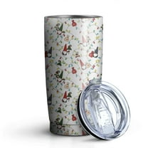 20oz Tumblers White Christmas Gnome and Light Pattern Stainless Steel Vacuum Insulated Double Wall Travel Tumbler Cups Mug with Lid and Straw,Cleaning Brush for Cold & Hot Drinks