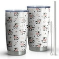 thumbnail image 1 of 20oz Tumblers White Cow Dot Pattern Stainless Steel Vacuum Insulated Double Wall Travel Tumbler Cups Mug with Lid and Straw,Cleaning Brush for Cold & Hot Drinks, 1 of 1