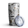 thumbnail image 1 of 20oz Tumblers White Halloween Pumpkin Bat Pattern Stainless Steel Vacuum Insulated Double Wall Travel Tumbler Cups Mug with Lid and Straw,Cleaning Brush for Cold & Hot Drinks, 1 of 7