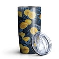 thumbnail image 1 of 20oz Tumblers Yellow Lemon Slices DarkBlue Pattern Stainless Steel Vacuum Insulated Double Wall Travel Tumbler Cups Mug with Lid and Straw,Cleaning Brush for Cold & Hot Drinks, 1 of 1