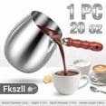 thumbnail image 1 of 20oz Turkish Coffee Pot Stainless Steel Stovetop Warmer with Wooden Handle for Milk Butter Chocolate Syrup and Sauce Melting Heating, 1 of 11