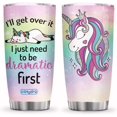 thumbnail image 1 of 20oz Unicorn Lover Get Over It Be Dramatic Tumbler Cup with Lid, Double Wall Vacuum Sporty Thermos Insulated Travel Coffee Mug, 1 of 6