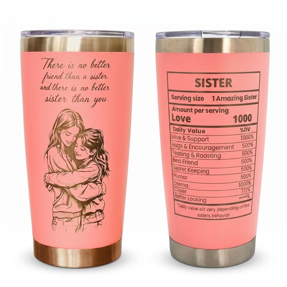 Dashing Nova Pink Stainless Steel 20oz Insulated Travel Tumbler for Sister
