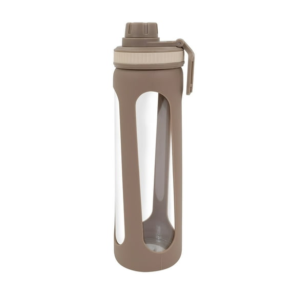 20oz Water Bottles with Water Jug Lid Handle Reusable Fitness Sports Bottle Odor Proof and Stain Resistant, Protective Sleeved Glass Bottle, Smoking